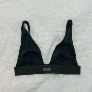 Skims Cotton Plunge Bralette Deep Sea